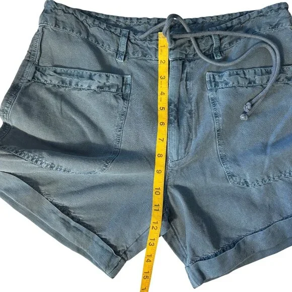 Sundance Sea Level Blue Casual Drawstring Shorts Size M Cotton-Linen Blend - Picture 5 of 8